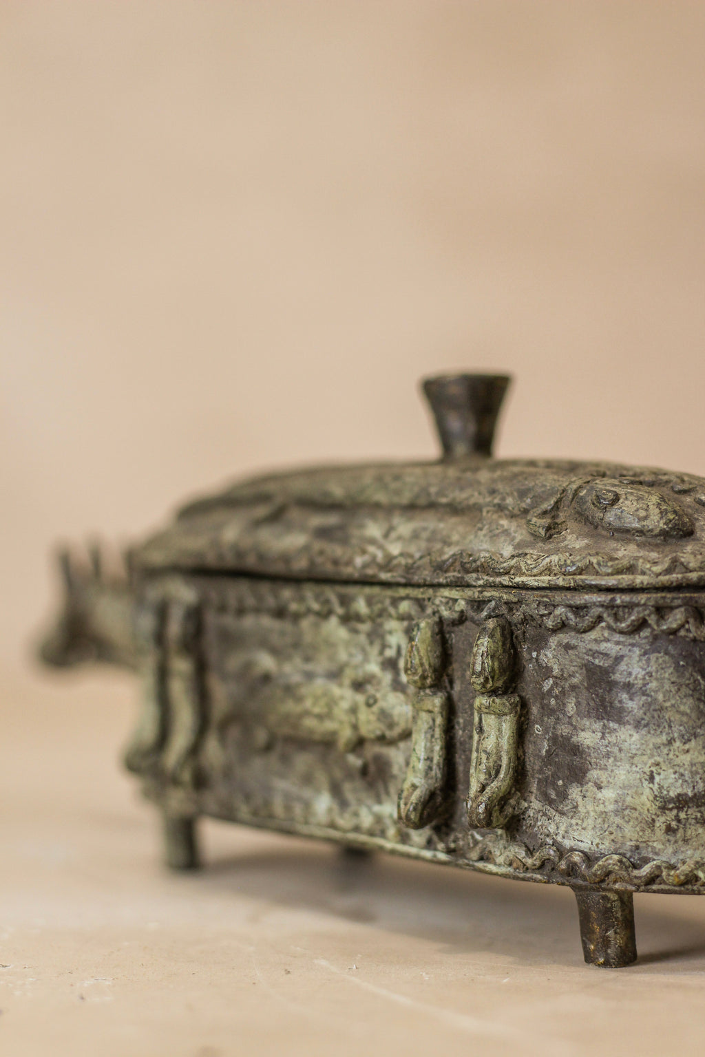 Benin Bronze Oba Box - 60.1