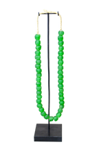 Ghana Glass Beads Necklace, Green - 85.15