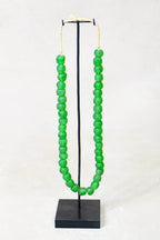 Ghana Glass Beads Necklace, Green - 85.15