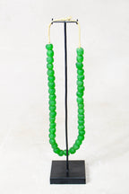 Ghana Glass Beads Necklace, Green - 85.15