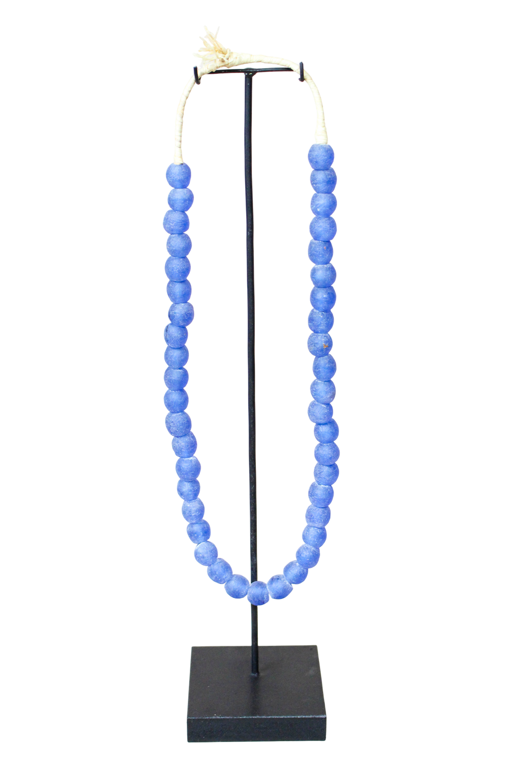 Ghana Glass Beads Necklace, Blue - 85.17