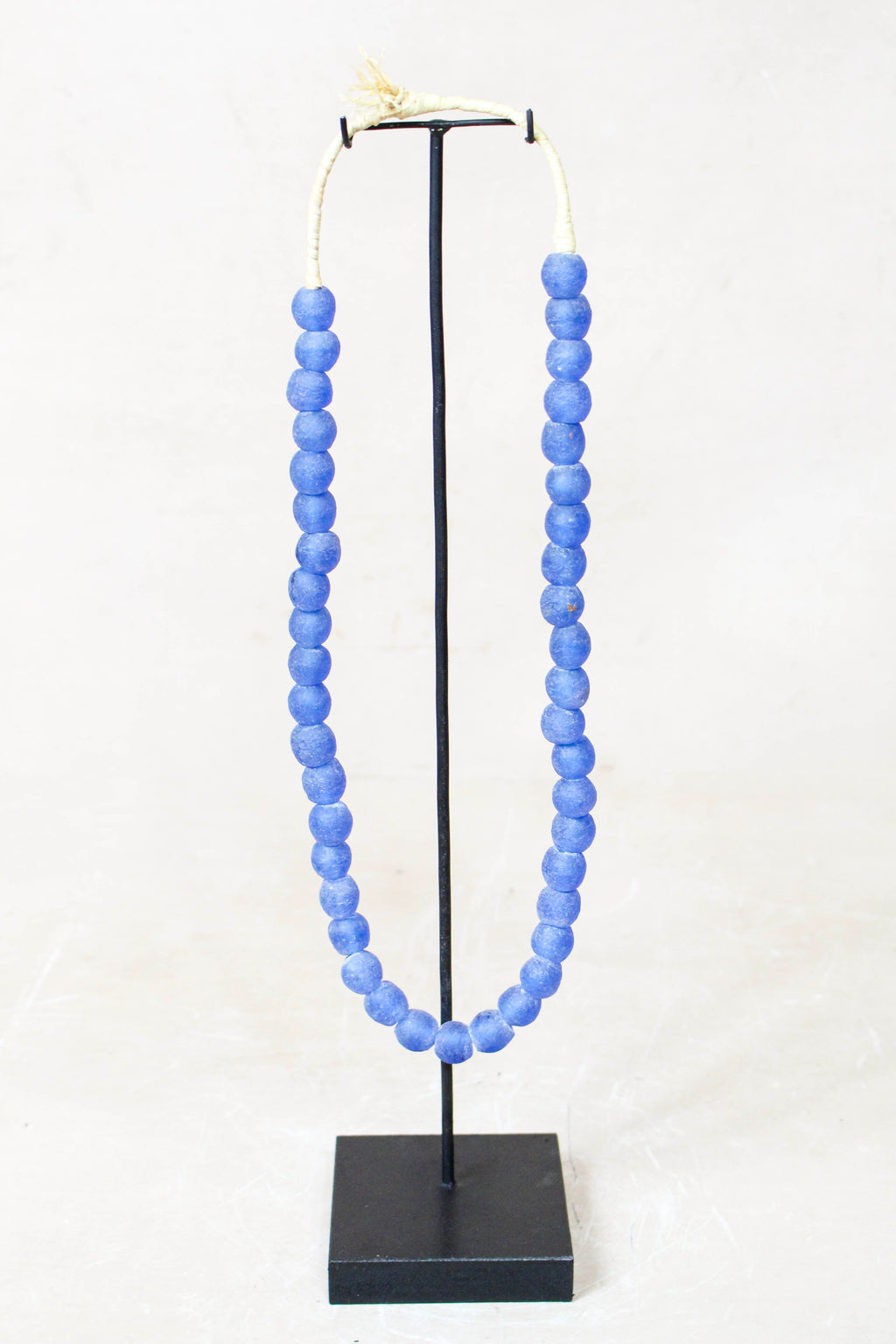 Ghana Glass Beads Necklace, Blue - 85.17