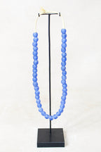 Ghana Glass Beads Necklace, Blue - 85.17