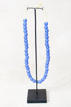 Ghana Glass Beads Necklace, Blue - 85.17