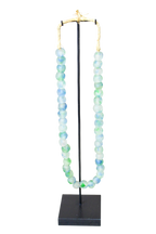 Ghana Glass Beads Necklace, Green White and Blue - 85.18