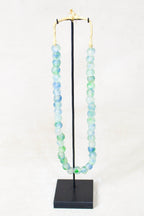 Ghana Glass Beads Necklace, Green White and Blue - 85.18