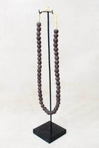 Ghana Glass Beads Necklace, Dark Brown - 85.19