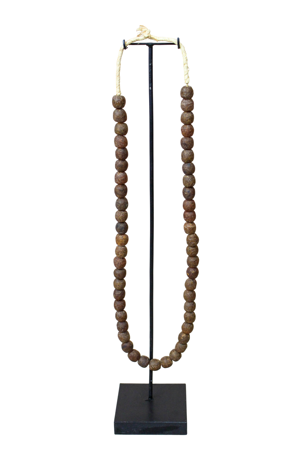 Ghana Glass Beads Necklace, Brown - 85.20