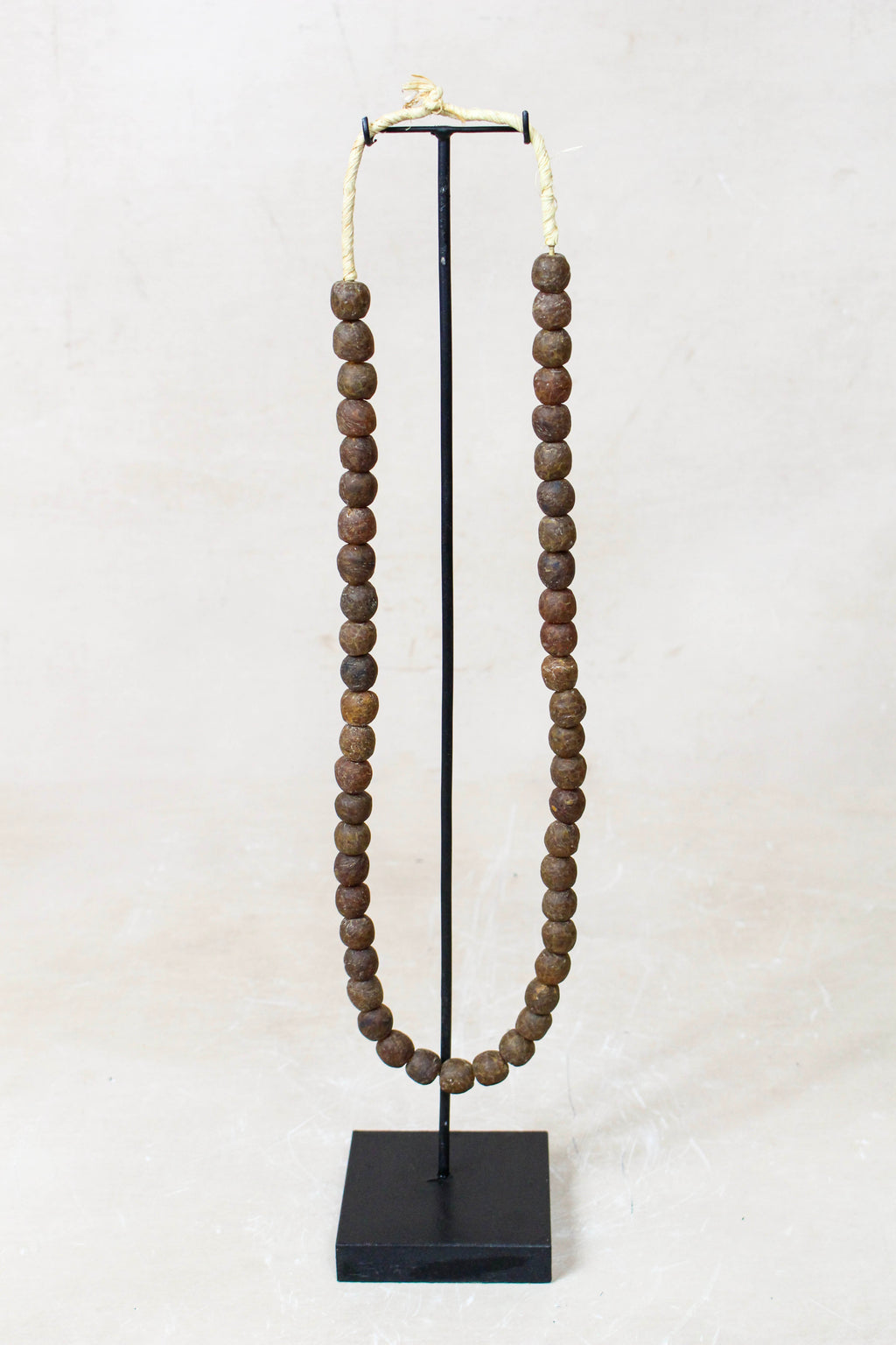 Ghana Glass Beads Necklace, Brown - 85.20