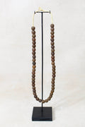Ghana Glass Beads Necklace, Brown - 85.20