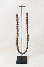 Ghana Glass Beads Necklace, Brown - 85.20