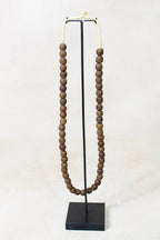 Ghana Glass Beads Necklace, Brown - 85.20