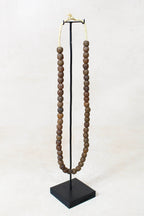 Ghana Glass Beads Necklace, Brown - 85.20