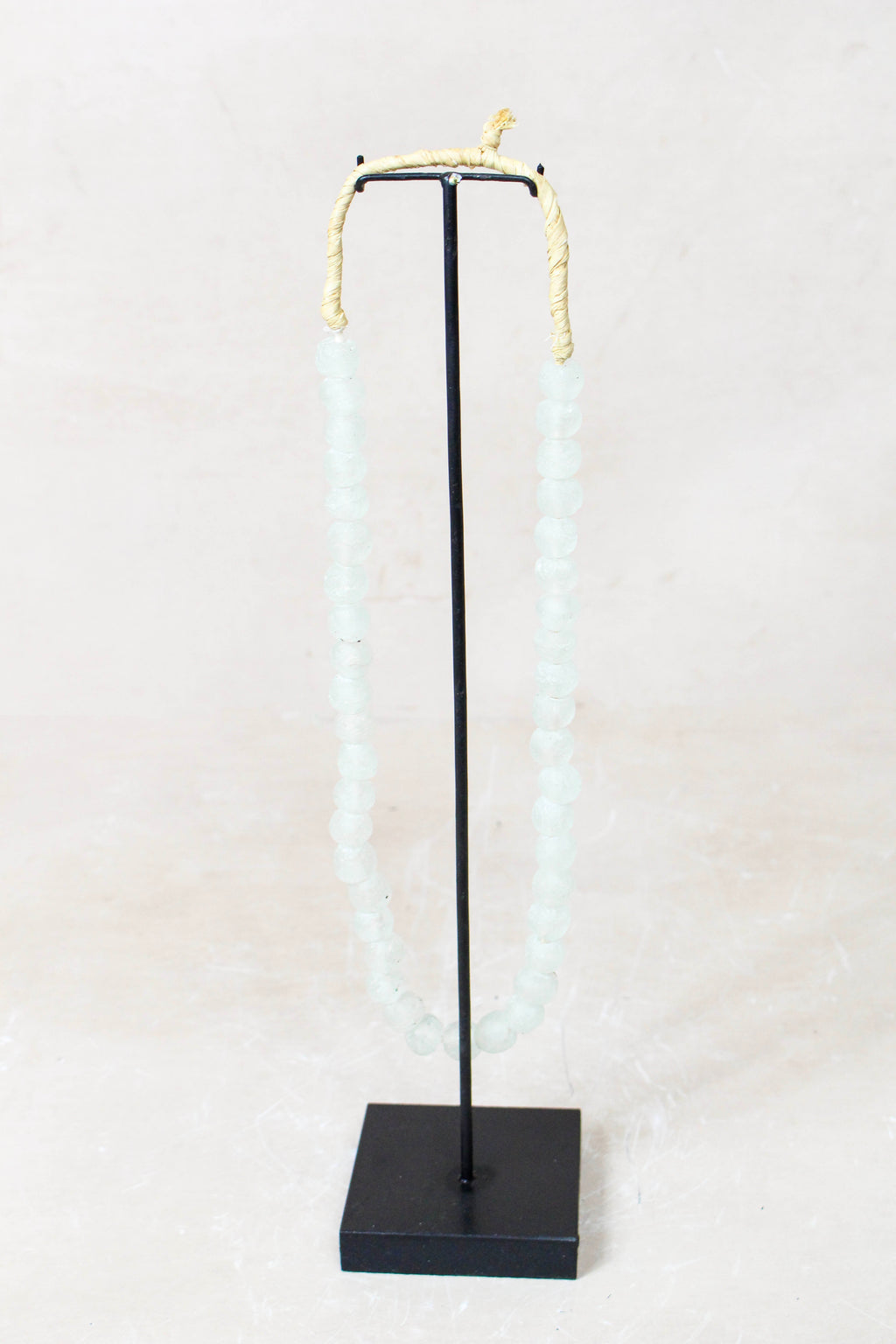 Ghana Glass Beads Necklace, White - 85.21