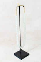 Ghana Glass Beads Necklace, White - 85.21