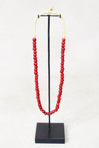 Ghana Glass Beads Necklace, White - 85.22