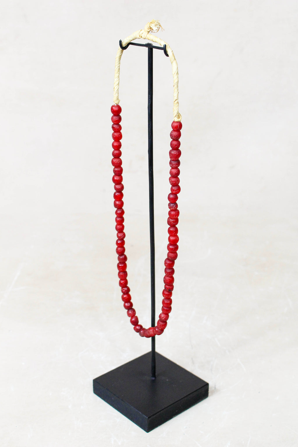 Ghana Glass Beads Necklace, White - 85.22