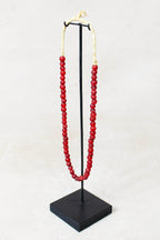 Ghana Glass Beads Necklace, White - 85.22
