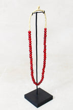 Ghana Glass Beads Necklace, White - 85.22