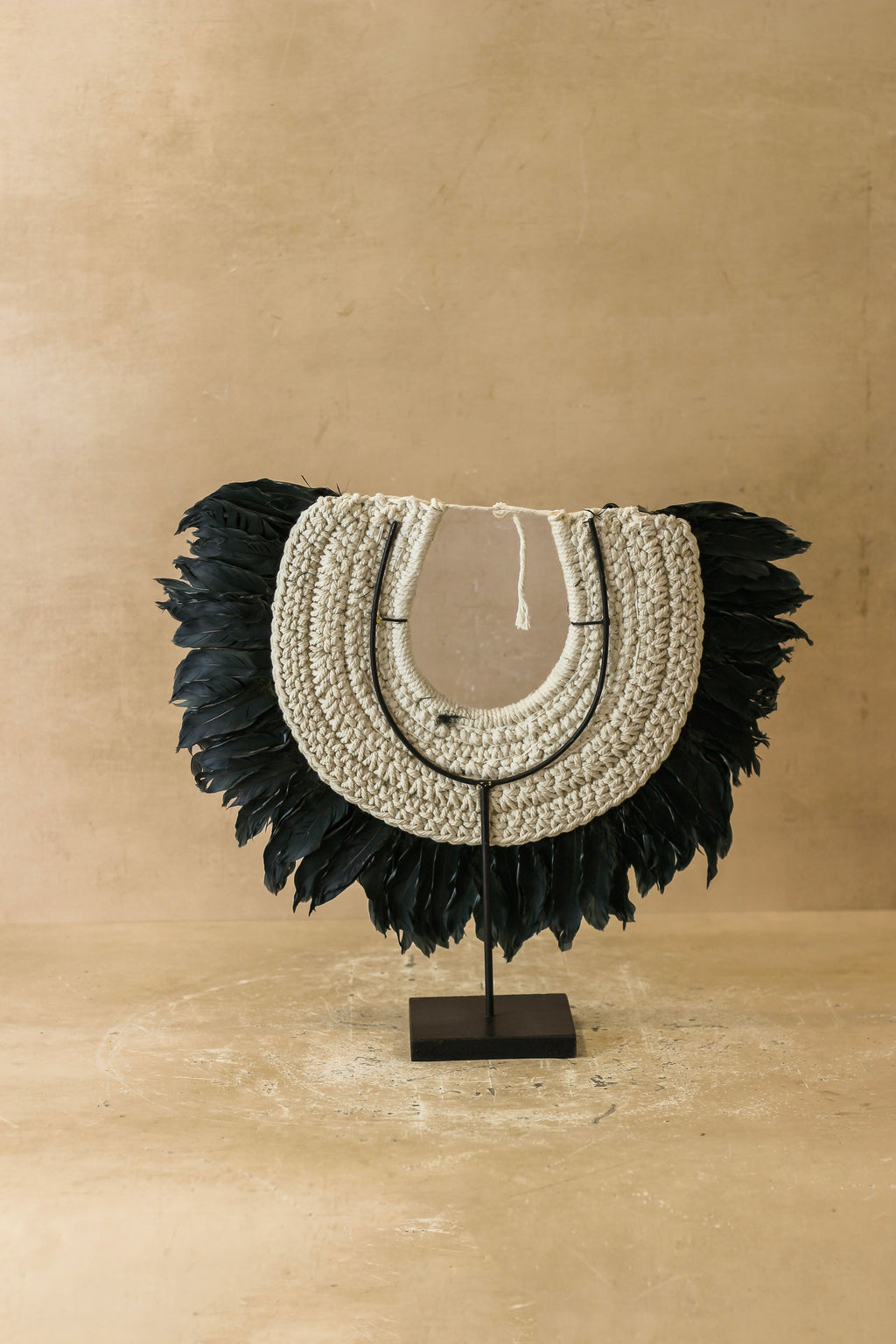 Handmade Feathers and Beads Necklace - 22.5