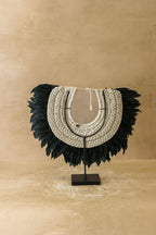 Handmade Feathers and Beads Necklace - 22.5