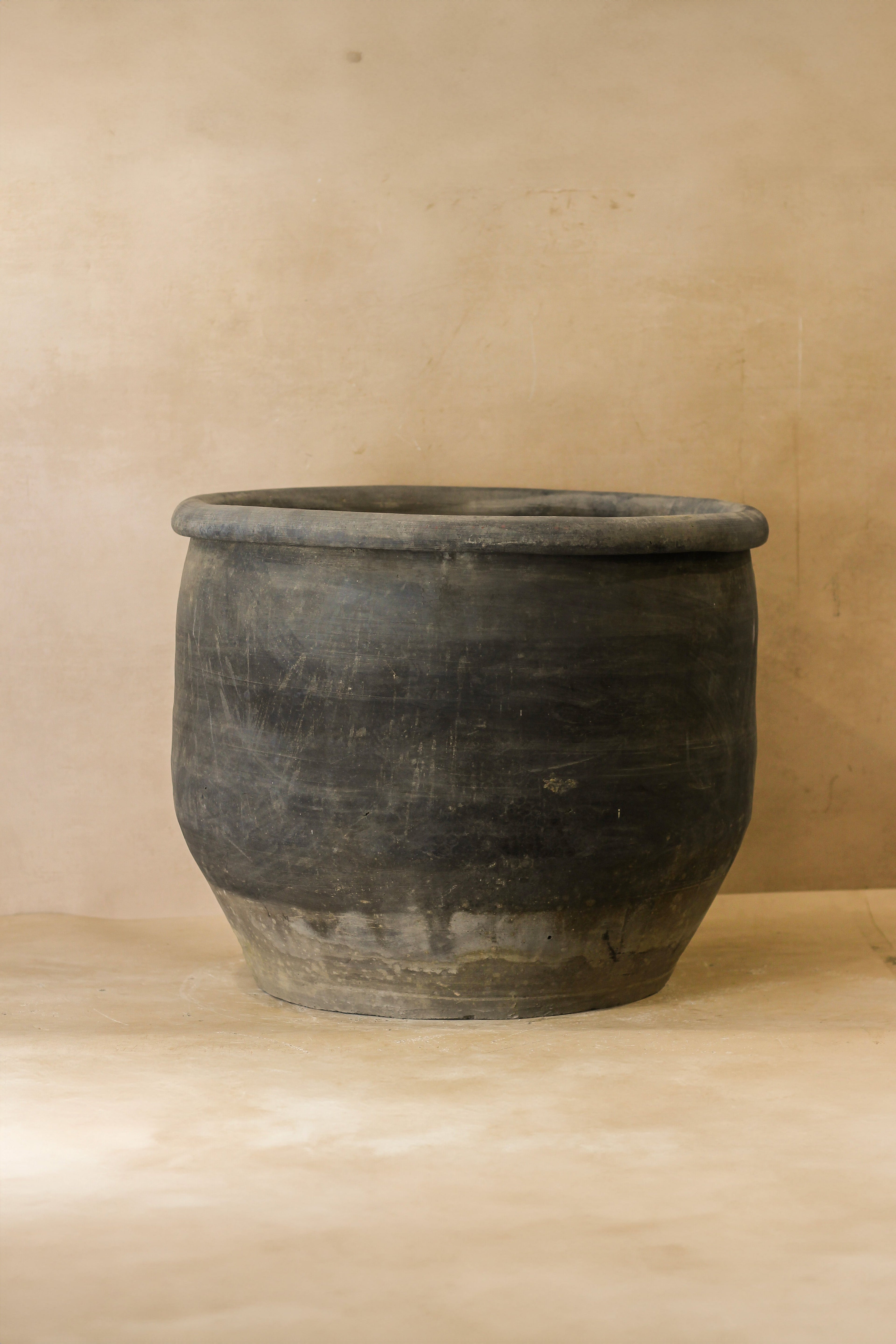 Big Old Grey Asian Pots - L009