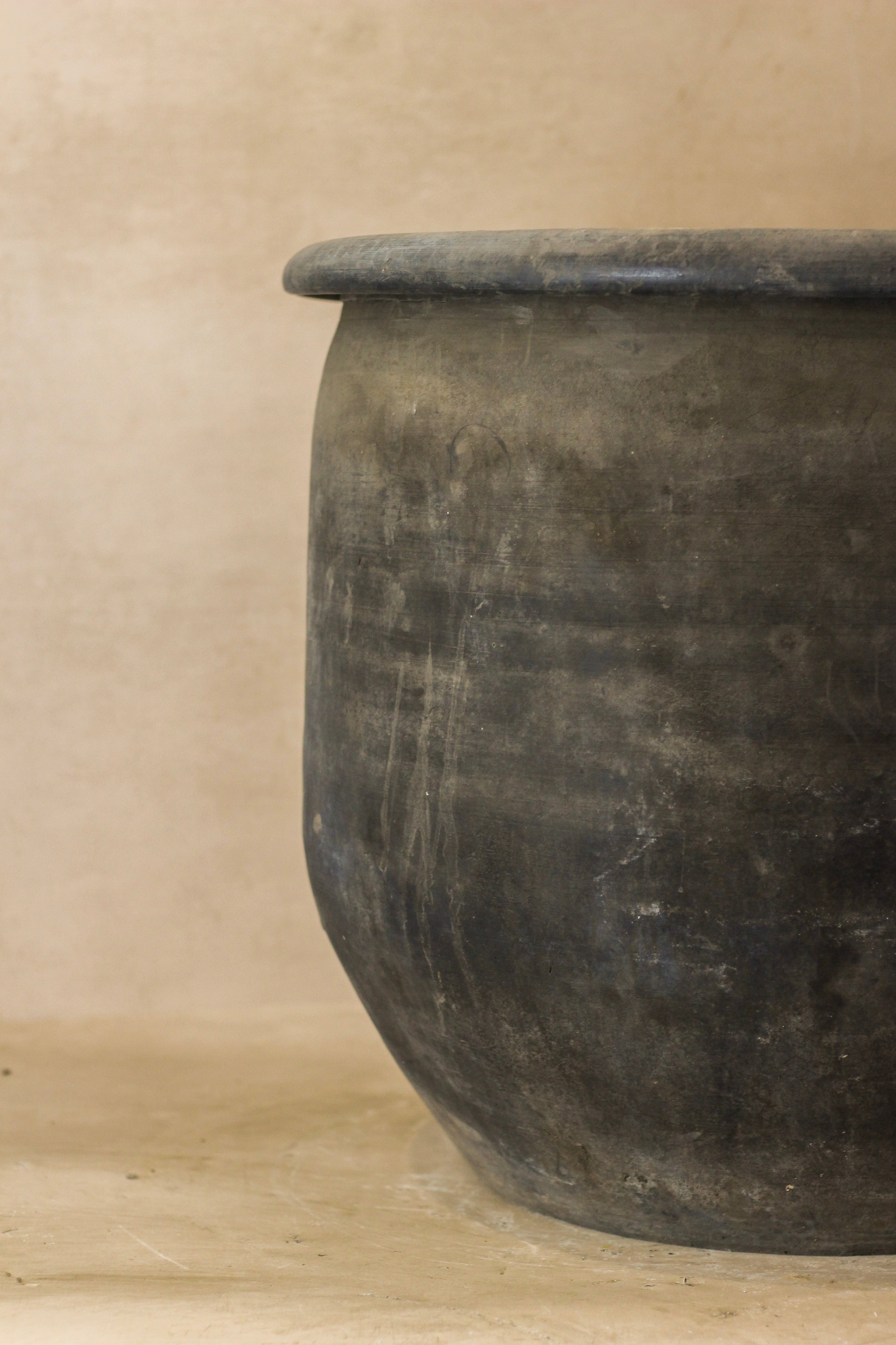 Big Old Grey Asian Pots - L010