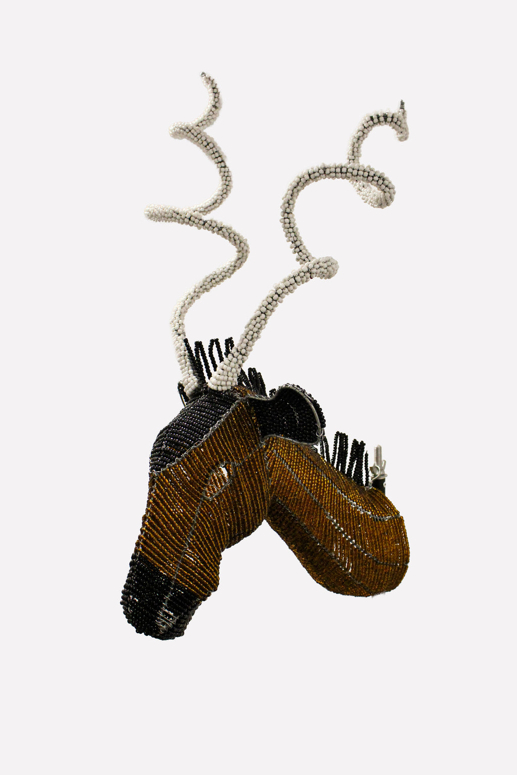 Beaded Antelope Wall Sculpture - Hand made - 17.9
