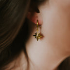 Gold Celeste North Star Hoop Earrings