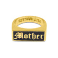 Mother Enamel Gold Signet Ring