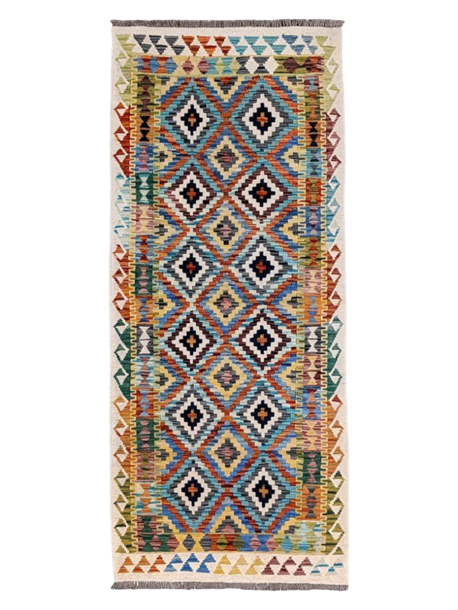 Maimana Afghanistan Kilim Rug - 193 x 84 cm