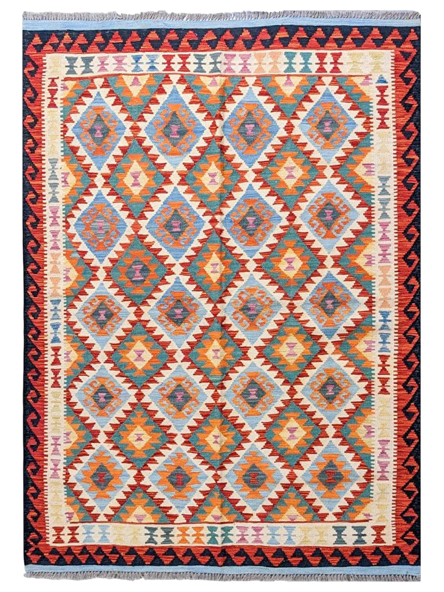 Maimana Afghanistan Kilim Rug - 196 x 152 cm