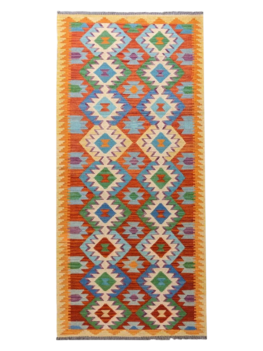 Maimana Afghanistan Kilim Rug - 302 x 81 cm