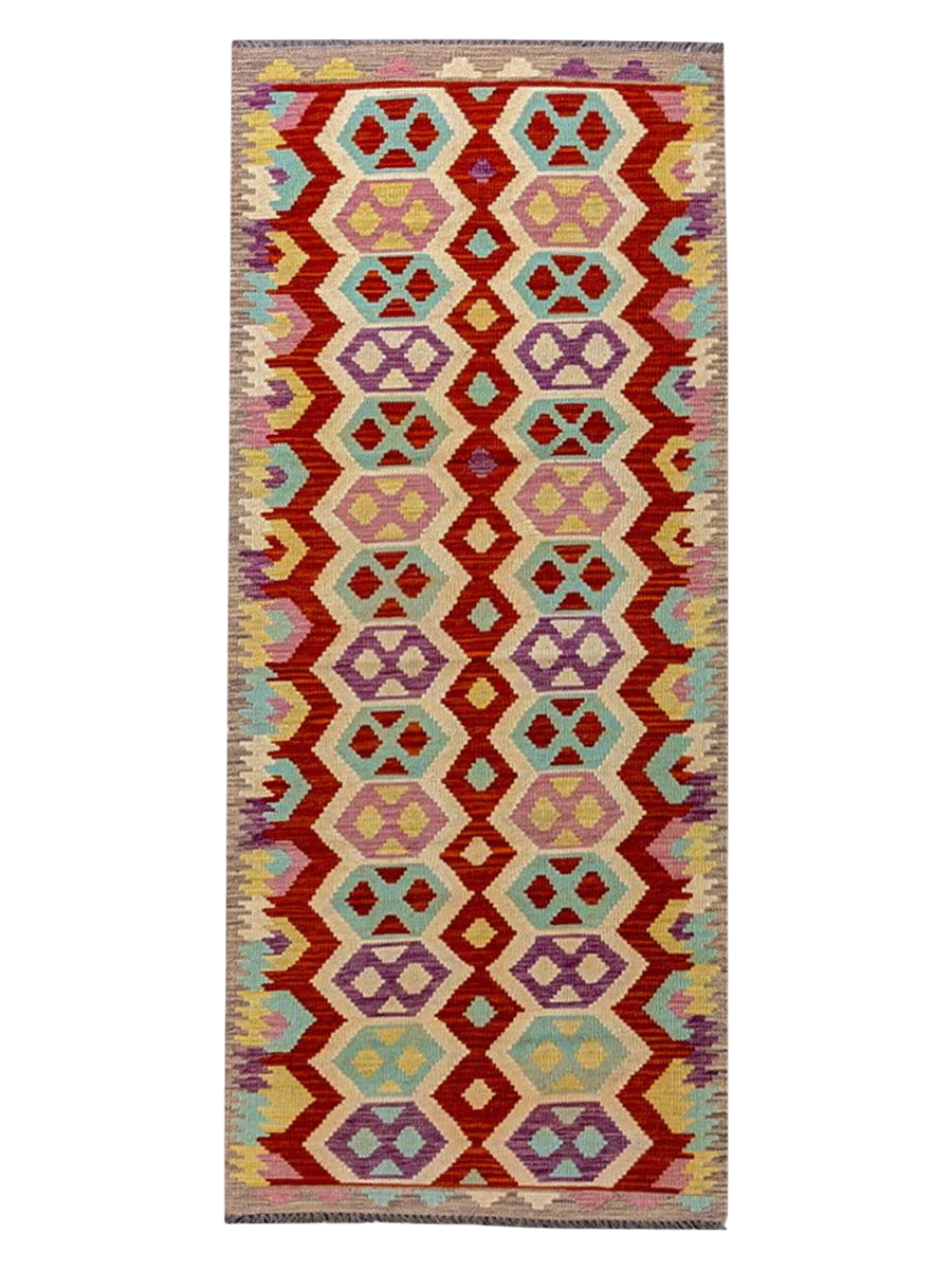 Maimana Afghanistan Kilim Rug - 287 x 81 cm