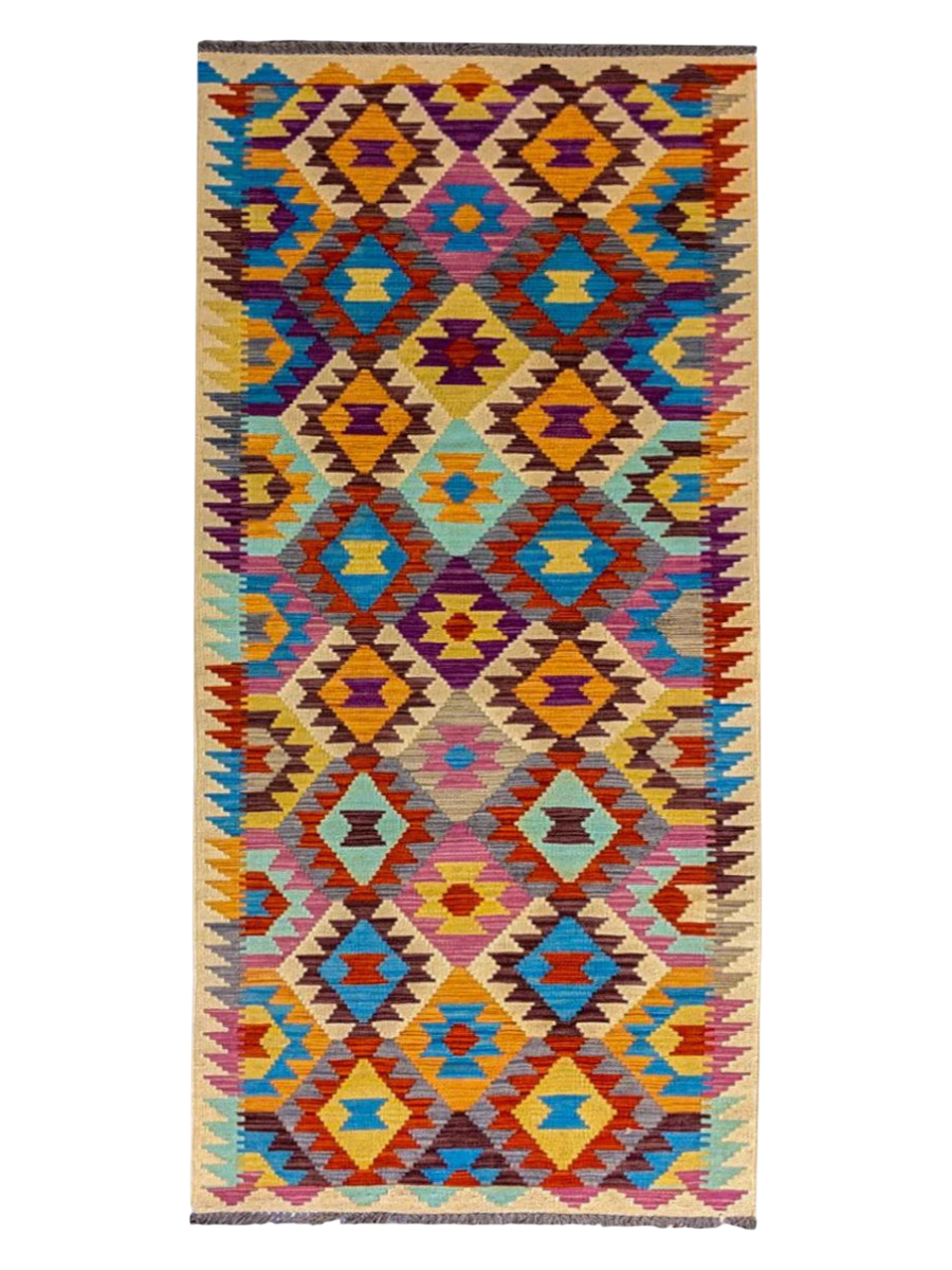 Maimana Afghanistan Kilim Rug - 290 x 79 cm