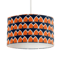 Navy Blue and Orange Retro Geometric  Design Lampshade, Ceiling or Table Lamp Shade