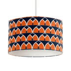 Navy Blue and Orange Retro Geometric  Design Lampshade, Ceiling or Table Lamp Shade
