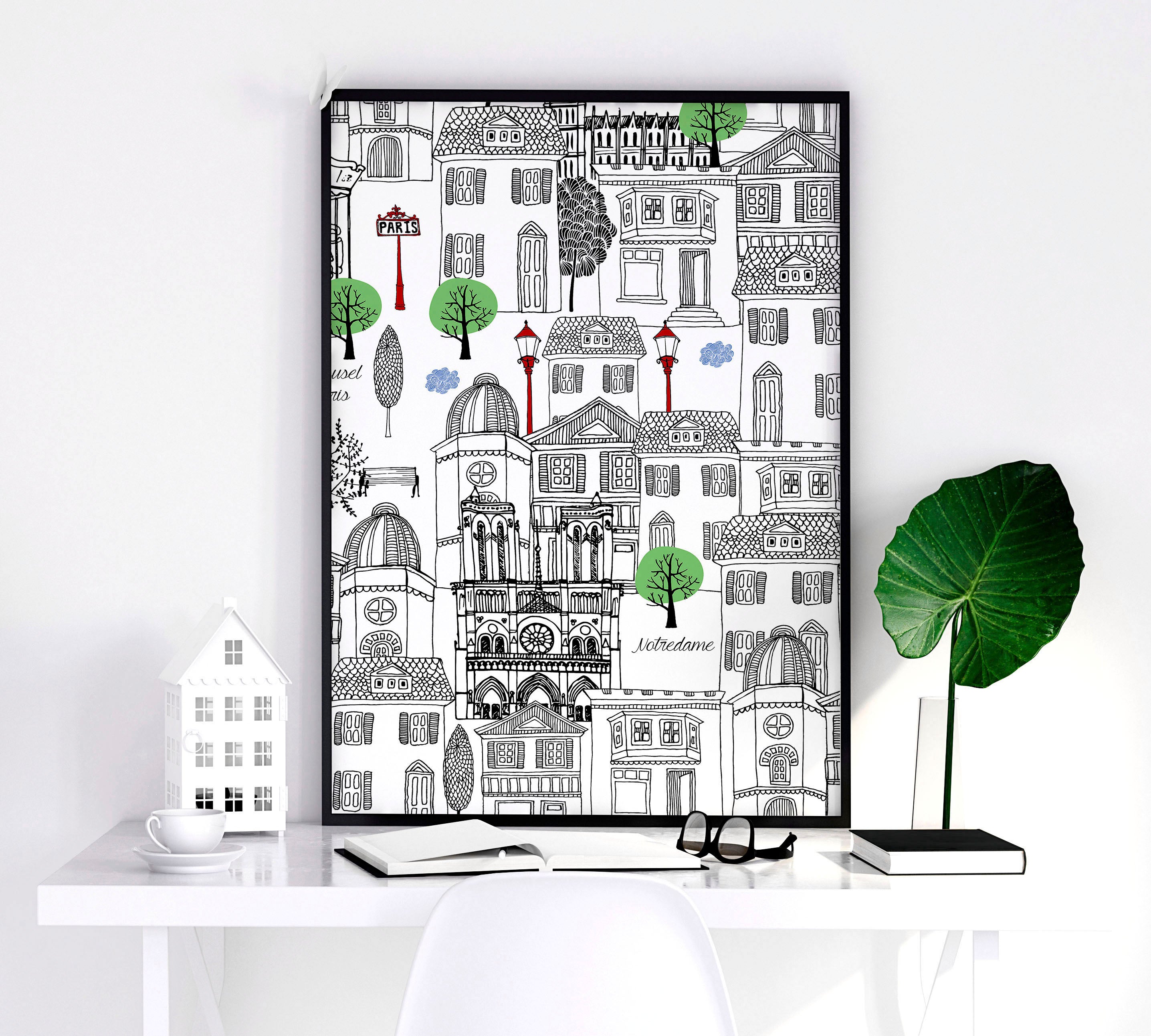 Wall art Paris | Set of 2 travel posters