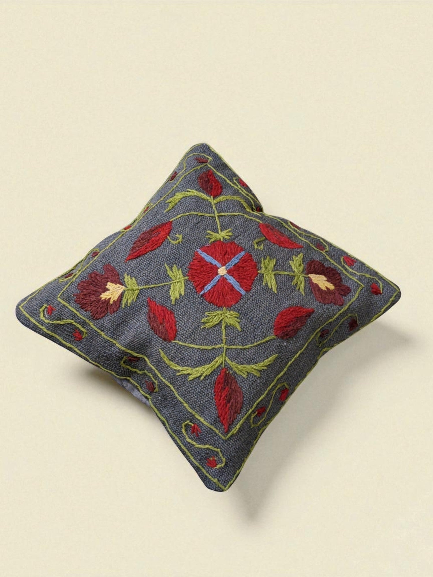 Suzani Hand Embroidered Cushion Cover - 45 x 45 cm