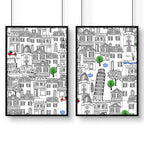 Italy print wall art | set of 2 travel posters