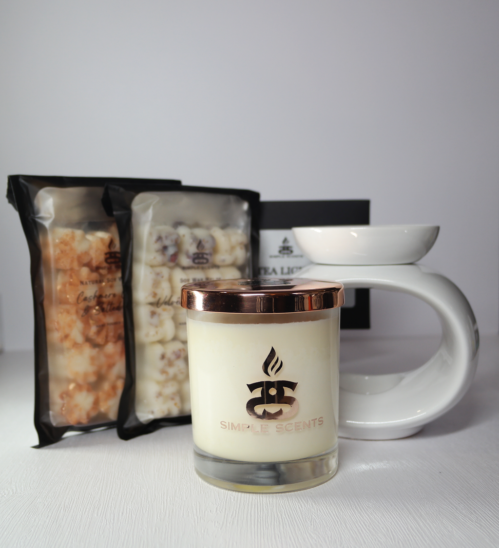 Simple Scents Experience Indulgence Candle, Wax Melt & Rome Wax Burner Gift Set