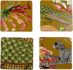 Flame Lily Swamp Coasters, Blue or Orange