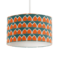 Teal and Orange Geometric Arches Design Lampshade, Ceiling or Table Lamp Shade