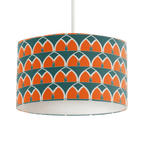 Teal and Orange Geometric Arches Design Lampshade, Ceiling or Table Lamp Shade