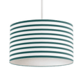 Teal and White Geometric Striped Lampshade, Ceiling or Table Lamp Shade