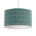 Teal and White Geometric Semi-Circle Design Lampshade, Ceiling or Table Lamp Shade