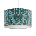 Teal and White Geometric Semi-Circle Design Lampshade, Ceiling or Table Lamp Shade