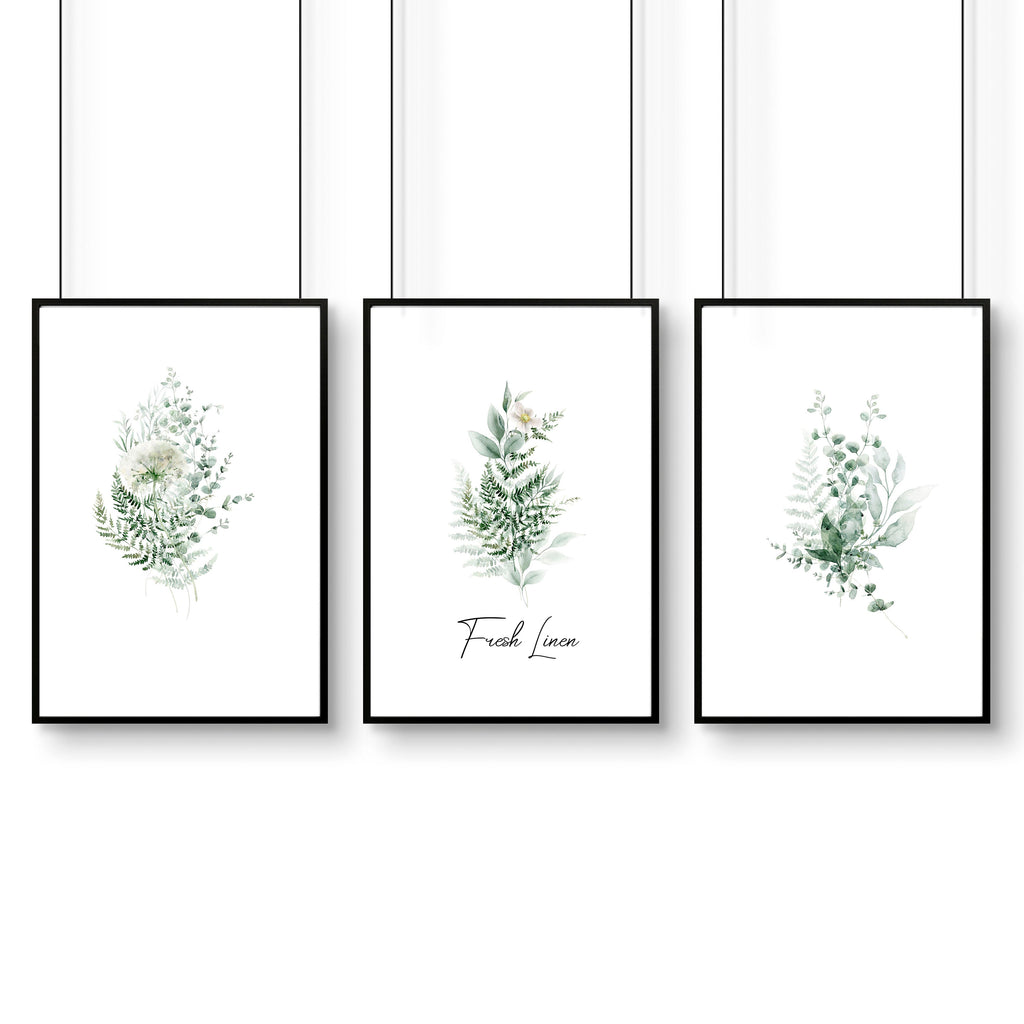 Modern Laundry Room Ideas | Set of 3 wall art prints