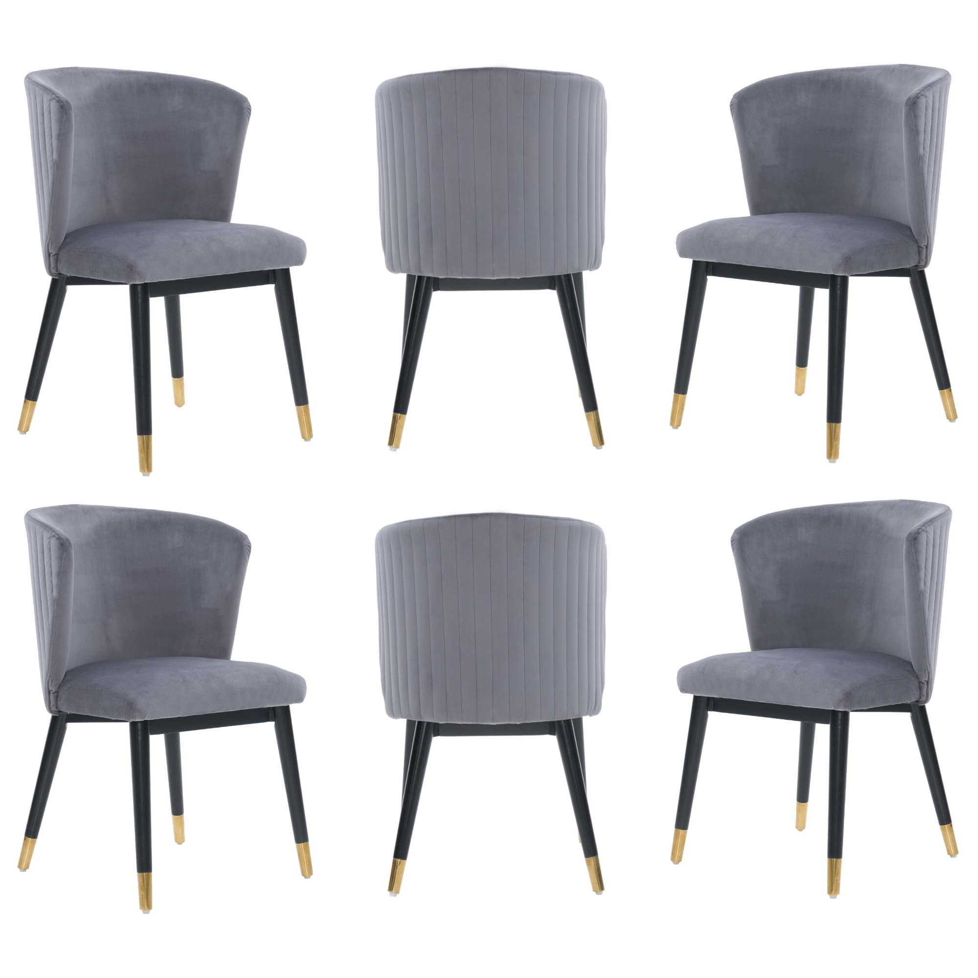 Sofina Modern Velvet Dining Chair with Tufted Back – Wooden Frame & Gold-Tipped Rubberwood Legs