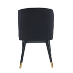 Sofina Modern Velvet Dining Chair with Tufted Back – Wooden Frame & Gold-Tipped Rubberwood Legs